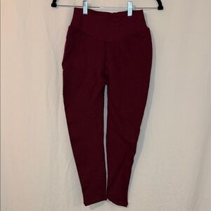 Women's Burgundy High-Waisted Leggings